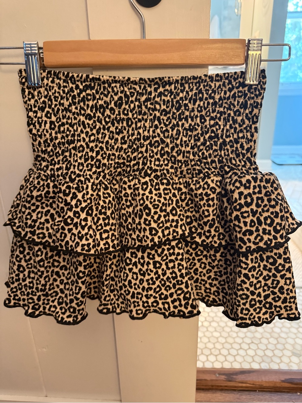Zara Kids Leopard Cheetah Ruffle Mini Skirt Girls 8-9